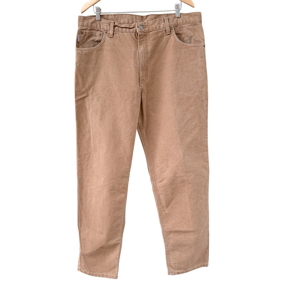 Carhartt B72 BRN Men's 38x32 Brown Canvas Work Pants USA Vintage Distressed